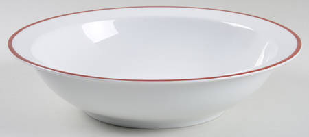 Contrast (Red Trim) 9" Round Vegetable Bowl