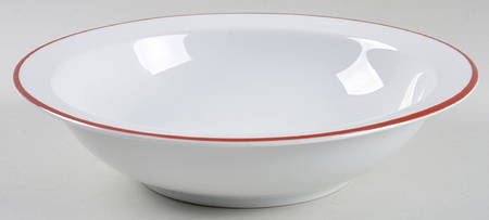 Contrast (Red Trim) 8" Round Vegetable Bowl