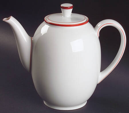 Contrast (Red Trim) Coffee Pot & Lid
