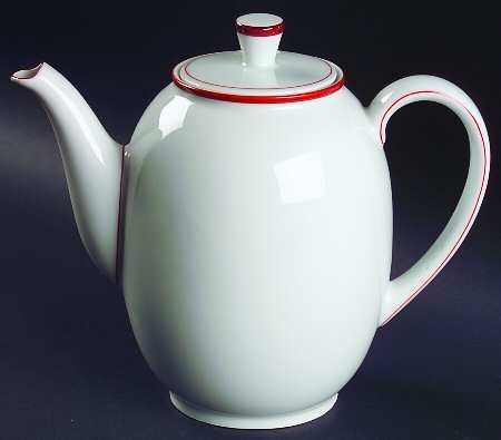 Contrast (Red Trim) Coffee Pot & Lid