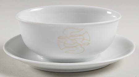 Golden Swallow Gravy Boat with Attached Underplate