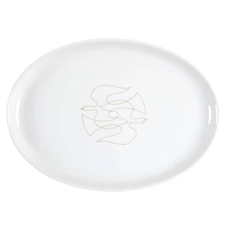 Golden Swallow 12" Oval Serving Platter