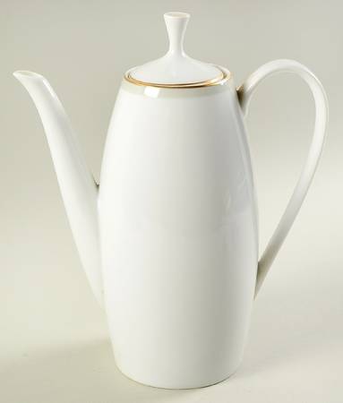 Grey Band with Gold Coffee Pot & Lid