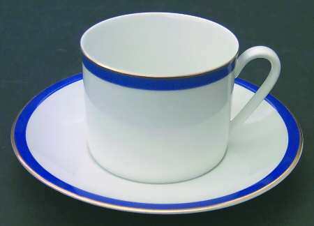 Grand Prix Cobalt Blue Flat Cup & Saucer Set