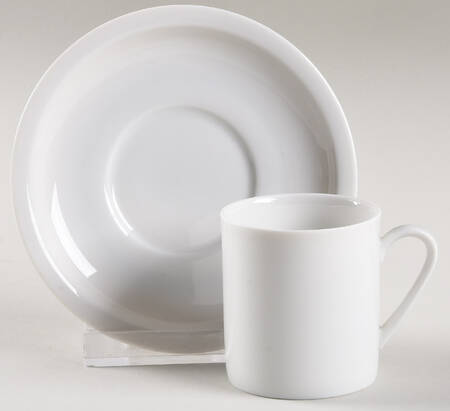 Grand Prix White Flat Demitasse Cup & Saucer Set