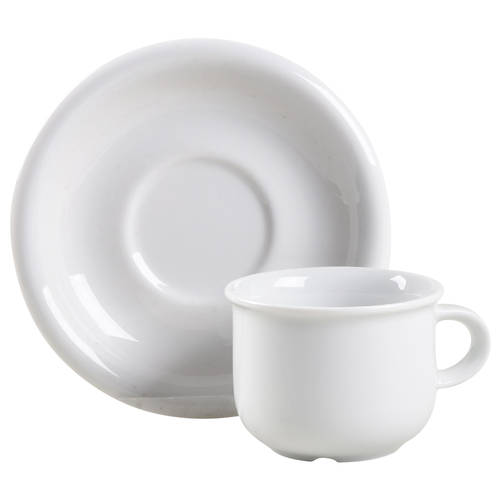 Hobby White Flat Demitasse Cup & Saucer Set