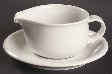 Hobby White Open Sauce Boat & Underplate