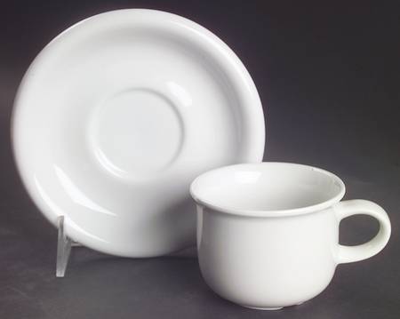 Hobby White Flat Cup & Saucer Set