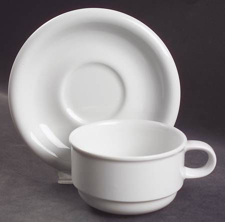 Hobby White Flat Cup & Saucer Set