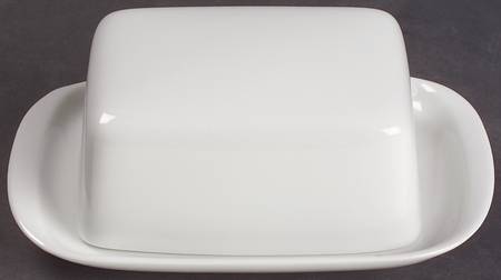 Hobby White Small Square Covered Butter