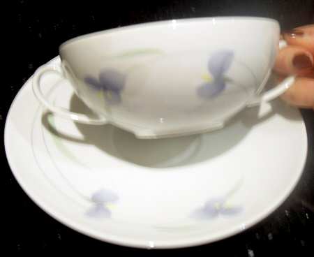 Midnight Flat Cream Soup Bowl & Saucer Set