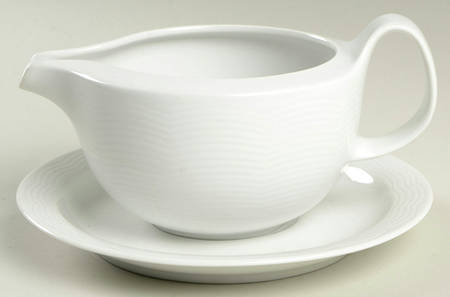 White Sky Gravy Boat & Underplate