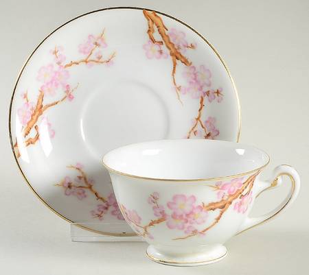 Cherry Footed Cup & Saucer Set