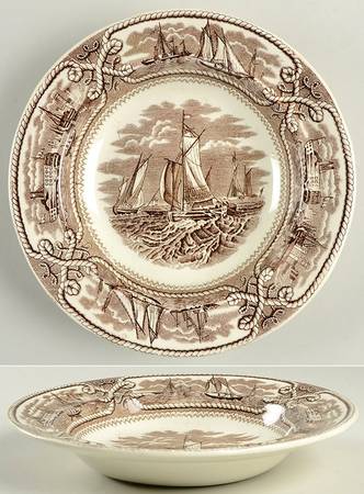 American Marine Brown Rim Soup Bowl