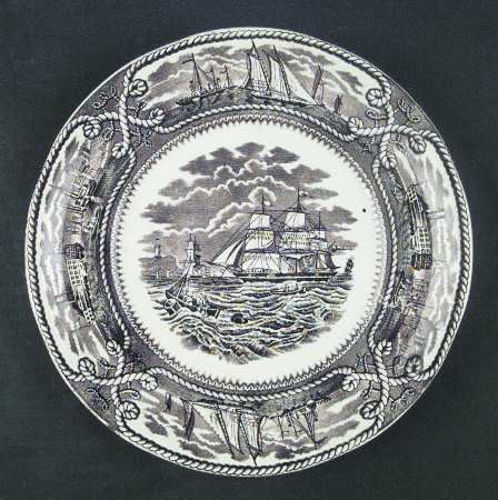 American Marine Brown Luncheon Plate