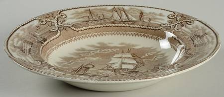 American Marine Brown Large Rim Soup Bowl