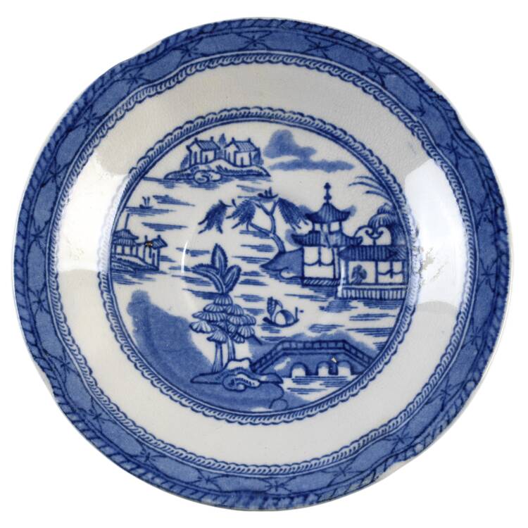 Real Old Canton Saucer for Bouillon Cup