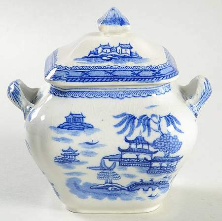 Real Old Canton Sugar Bowl & Lid