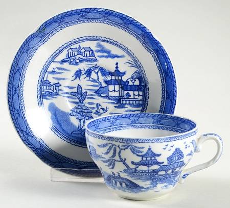 Real Old Canton Flat Cup & Saucer Set