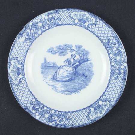 Watteau Blue Bread & Butter Plate