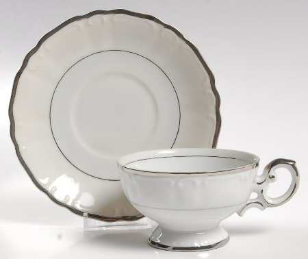 Empress White Footed Cup & Saucer Set
