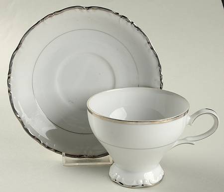 Empress White Footed Cup & Saucer Set