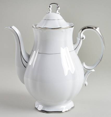 Empress White Coffee Pot & Lid