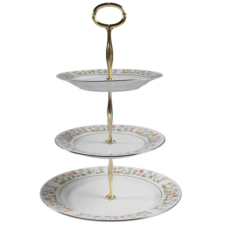 Eternal Love (Platinum Trim) 13 7/8"-14 1/4" 3-Tiered Serving Tray(DP,SP,BB) HC