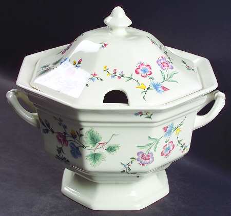 Chinese Silk Tureen &  Lid
