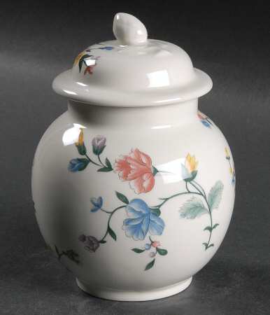 Chinese Silk Sugar Bowl & Lid