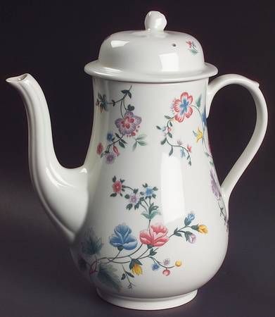 Chinese Silk Coffee Pot & Lid