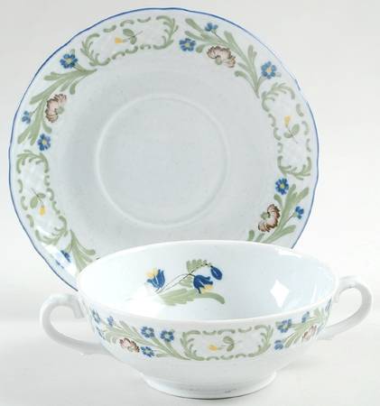 Nancy Footed Cream Soup Bowl & Saucer Set