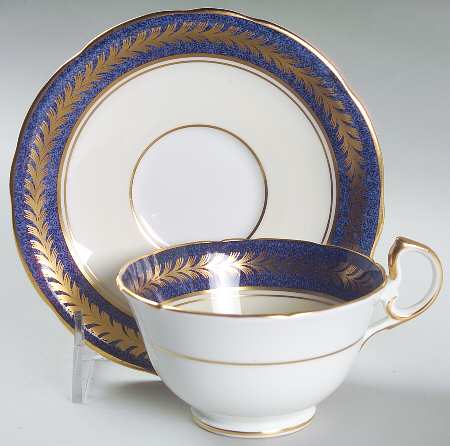 1846 (Powder Blue Band Footed Cup & Saucer Set