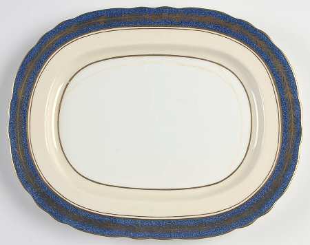 1846 (Powder Blue Band 11" Oval Serving Platter