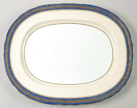 1846 (Powder Blue Band 15" Oval Serving Platter
