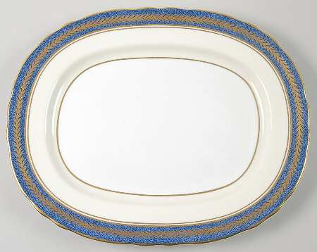 1846 (Powder Blue Band 13" Oval Serving Platter
