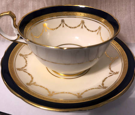 4030 Cobalt Blue Footed Cup & Saucer Set