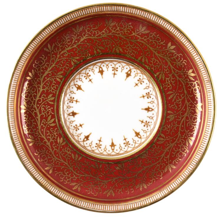 7098 Maroon Saucer for Demitasse Cup