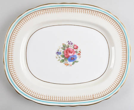 7429 Teal Blue 13" Oval Serving Platter