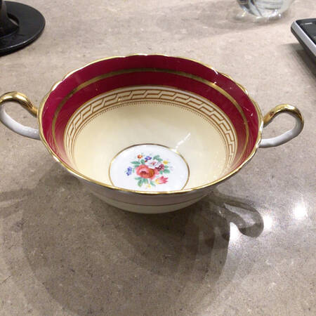 7831 Maroon Flat Cream Soup Bowl