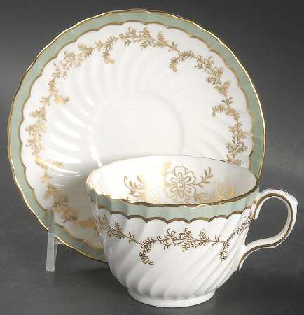 8155 Green Flat Cup & Saucer Set by John  Aynsley & Sons