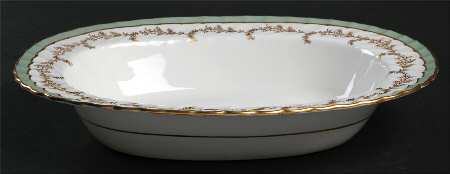 8155 Green 10" Oval Vegetable Bowl by John  Aynsley & Sons