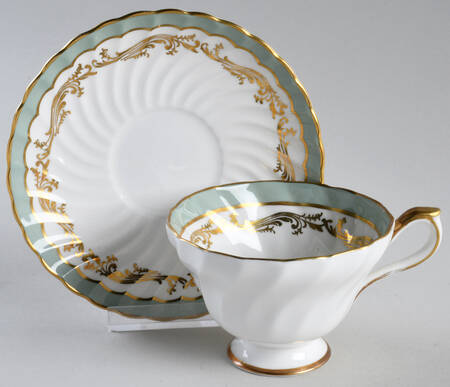 8476 (Aqua) Footed Cup & Saucer Set