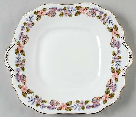 April Rose Square Handled Cake Plate