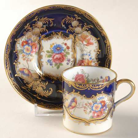 Aristocrat Cobalt Blue Flat Demitasse Cup & Saucer Set