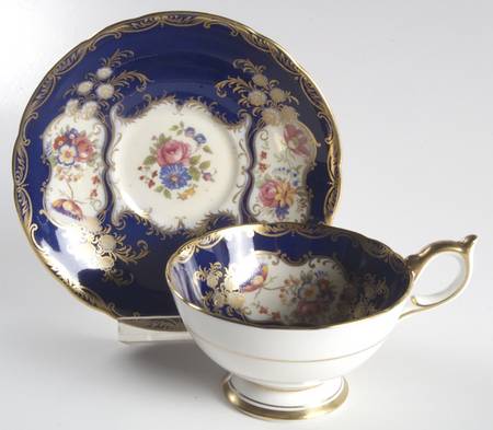 Aristocrat Cobalt Blue Footed Cup & Saucer Set