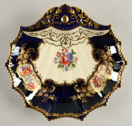 Aristocrat Cobalt Blue Shell Shaped Dish