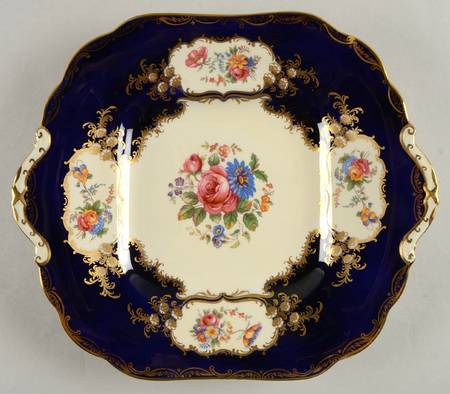 Aristocrat Cobalt Blue Square Handled Cake Plate