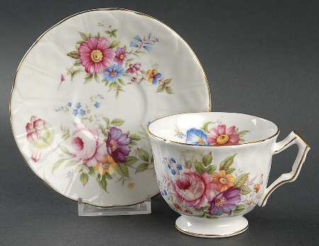 Aynsley Spray Footed Cup & Saucer Set