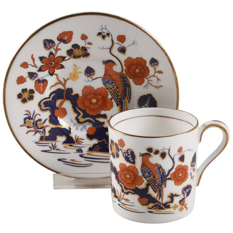 Bird of Paradise Flat Demitasse Cup & Saucer Set